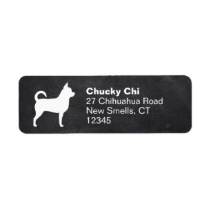 Chihuahua Dog Silhouette Rücksendeadressen-Aufkleb