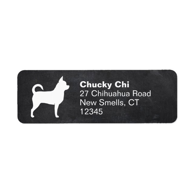 Chihuahua Dog Silhouette Rücksendeadressen-Aufkleb (Vorne)