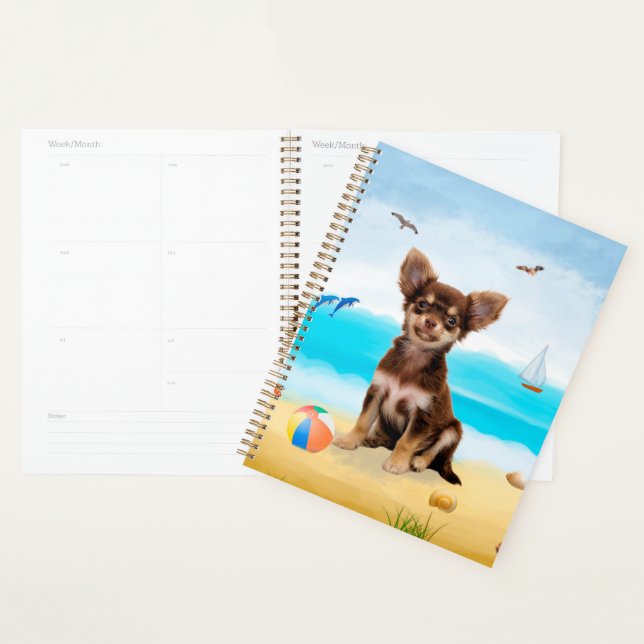 Chihuahua Dog sur la plage (Devant avec enveloppe)