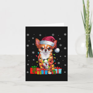 Chihuahua Dog Ugly Xmas Lights Santa Chihuahua Dog Karte