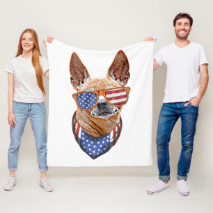 Chihuahua Dog USA Unabhängigkeit 4. Juli Fleecedecke