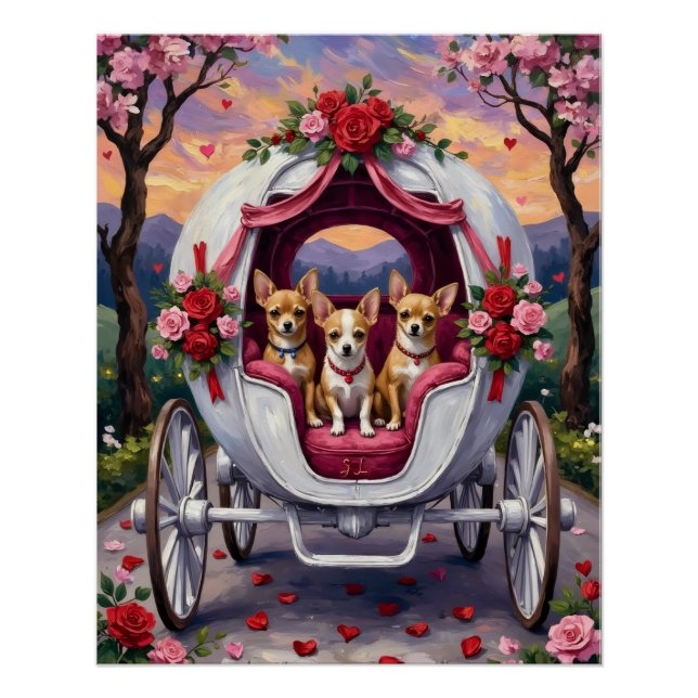 Chihuahua Dog Valentine's Day Poster (Vorderseite)