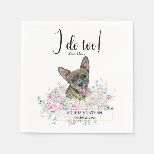 Chihuahua Dog Wedding Cocktail Napkins Serviette (Vorderseite)