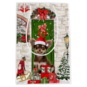 Chihuahua Dog Weihnachten Mittlere Geschenktüte