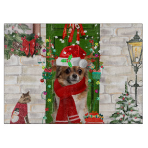 Chihuahua Dog Weihnachten Schneidebrett
