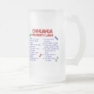 CHIHUAHUA Eigentums-Gesetze 2 Mattglas Bierglas