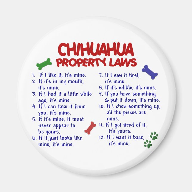 CHIHUAHUA-Eigentumsrecht 2 Magnet (Vorne)