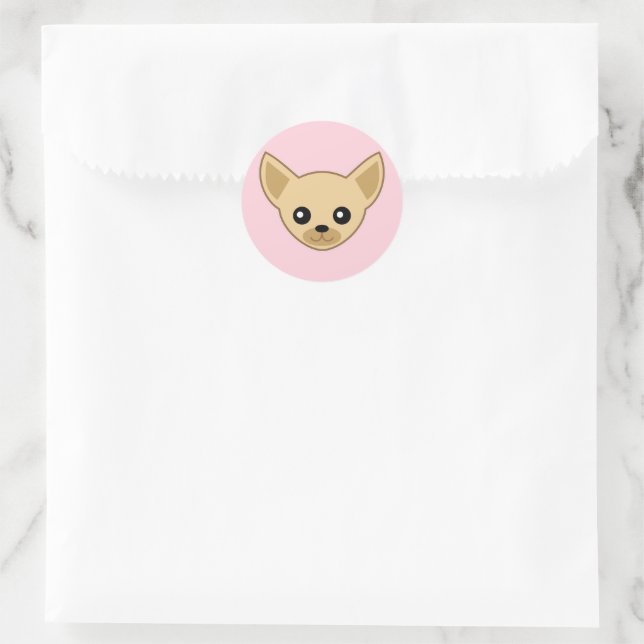 Chihuahua Face Runder Aufkleber (Tasche)