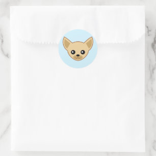 Chihuahua Face Runder Aufkleber