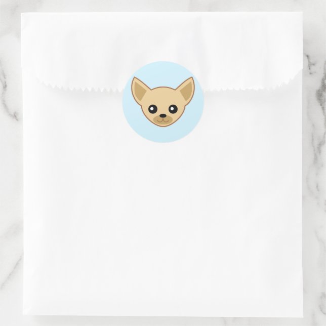 Chihuahua Face Runder Aufkleber (Tasche)