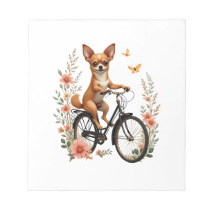 Chihuahua Fahrrad Rad Hund Radfahren Notizblock