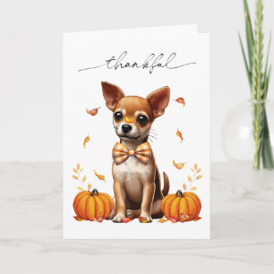 Chihuahua Fall Dankbare Erntedank Grußkarte Karte