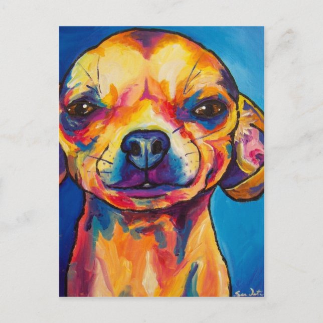 Chihuahua Fawn- Stoli Postkarte (Vorderseite)