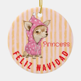 Chihuahua Feliz Navidad Happy Holidays niedlicher Keramik Ornament