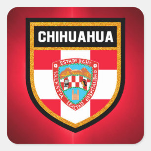 Chihuahua Flag Quadratischer Aufkleber