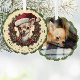 Chihuahua Foto Weihnachtszeitung Ornament Card Karte