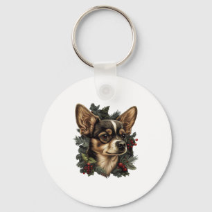 Chihuahua Frohe Weihnachts Weihnachtsbaum Niedlich Schlüsselanhänger