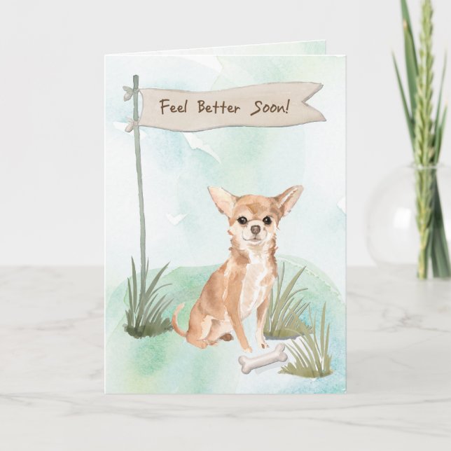 Chihuahua fühlen sich besser nach der Operation zu Karte (Vorderseite)