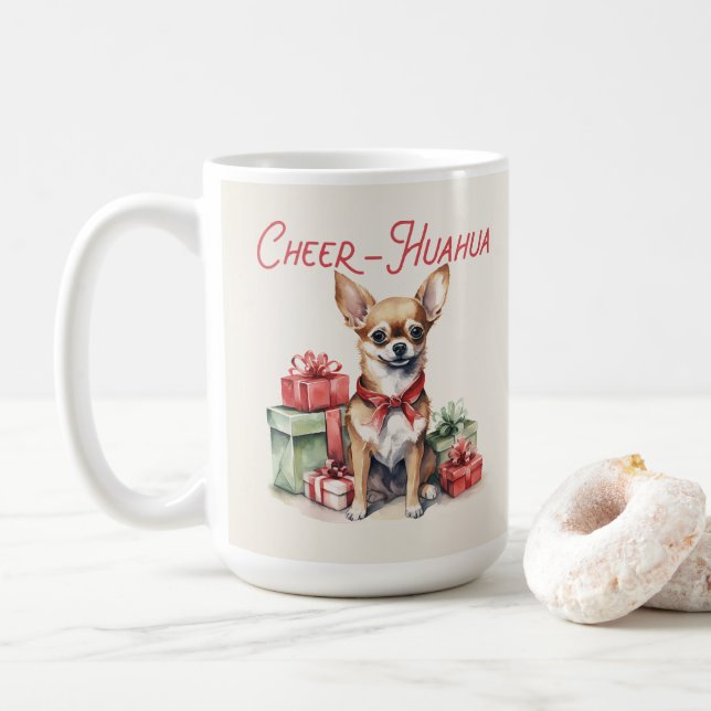 Chihuahua Funny Christmas Dog Kaffee Tasse (Mit Donut)