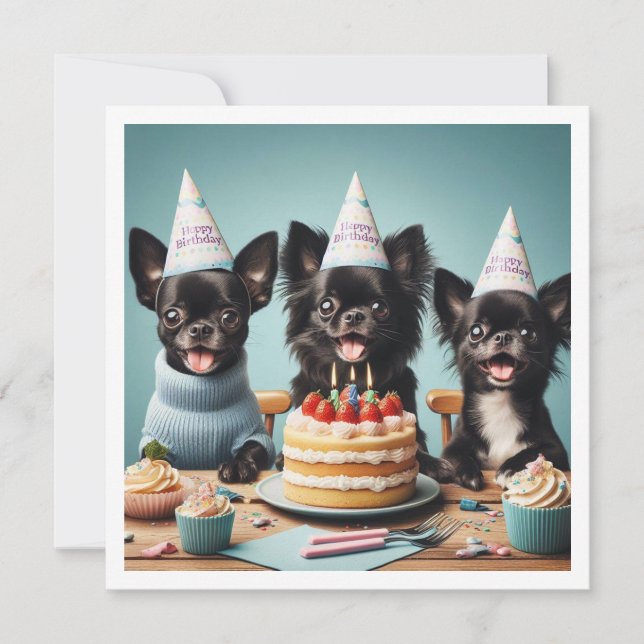 Chihuahua Geburtstagsfeier, Chihuahua Einladung (Vorderseite)