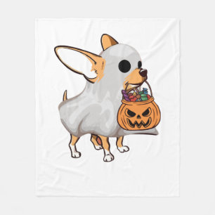 Chihuahua-Geist-Kürbis-Halloween-Shirt Fleecedecke