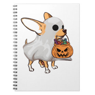 Chihuahua-Geist-Kürbis-Halloween-Shirt Notizblock