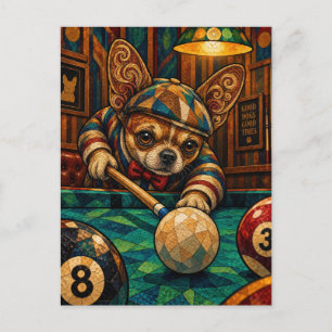 Chihuahua, geometrisches Mosaik Postkarte