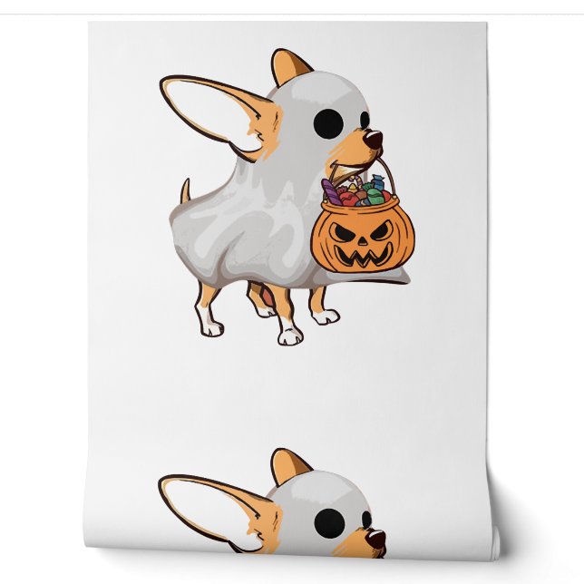 Chihuahua Ghost Pumpkin Halloween Shirt Tapete (Abrollen)