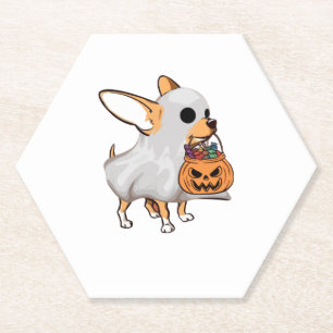 Chihuahua Ghost Pumpkin Halloween Shirt Untersetzer