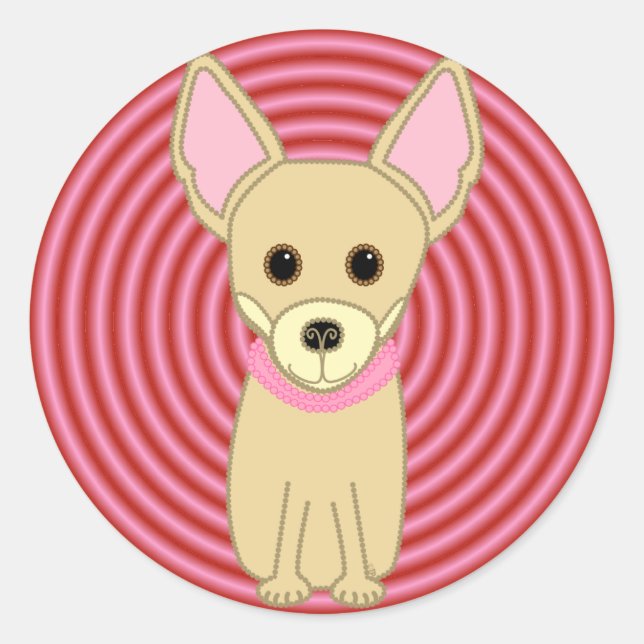 Chihuahua Girl Runder Aufkleber (Vorderseite)