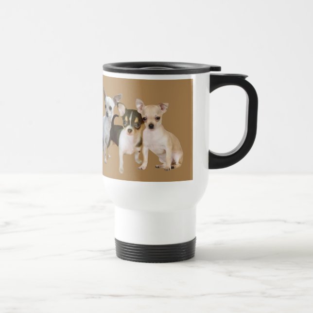 Chihuahua-glückliche Reise-Tasse Reisebecher (Rechts)