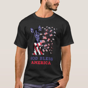 Chihuahua Gott segne Amerika Flaggen glücklichen 4 T-Shirt