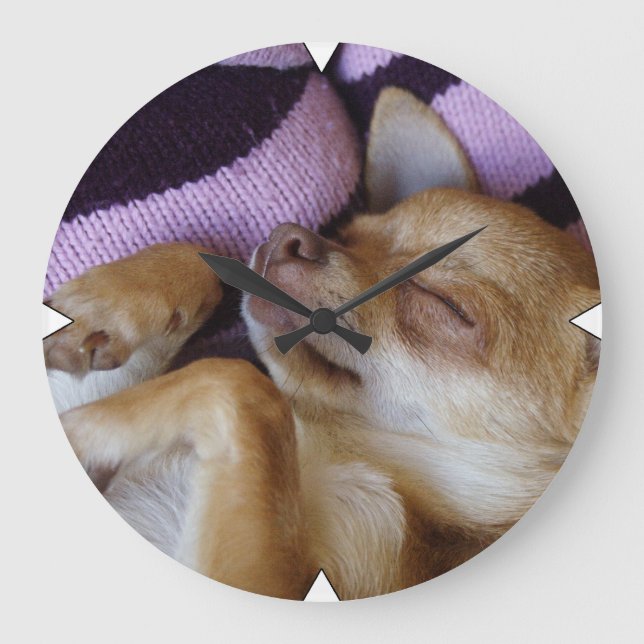 Chihuahua Große Wanduhr (Vorderseite)