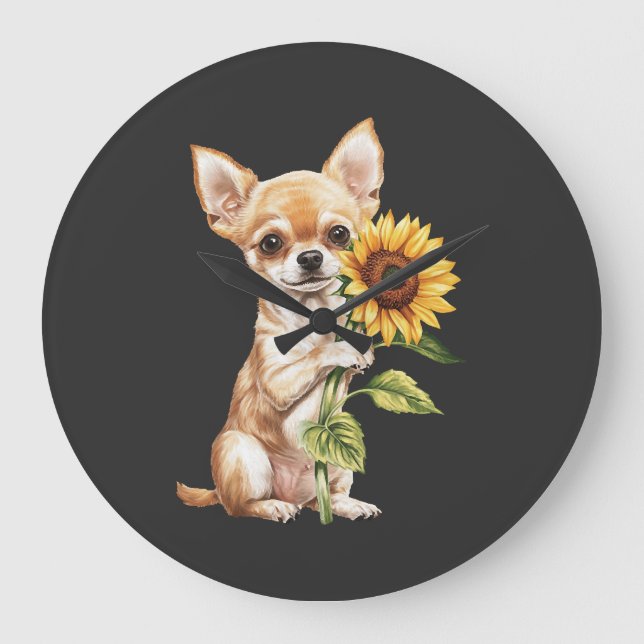 Chihuahua   große wanduhr (Vorderseite)