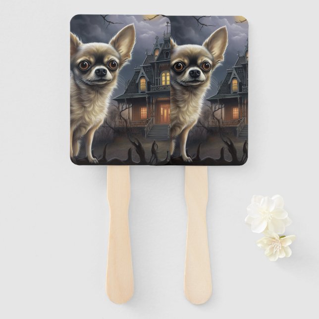 Chihuahua Halloween Beängstigend Fächer (Vorne und Hinten)