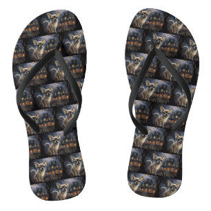 Chihuahua Halloween Beängstigend Flip Flops