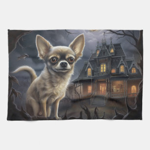 Chihuahua Halloween Beängstigend Geschirrtuch