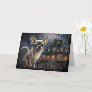 Chihuahua Halloween Beängstigend Karte
