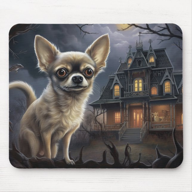 Chihuahua Halloween Beängstigend Mousepad (Vorne)