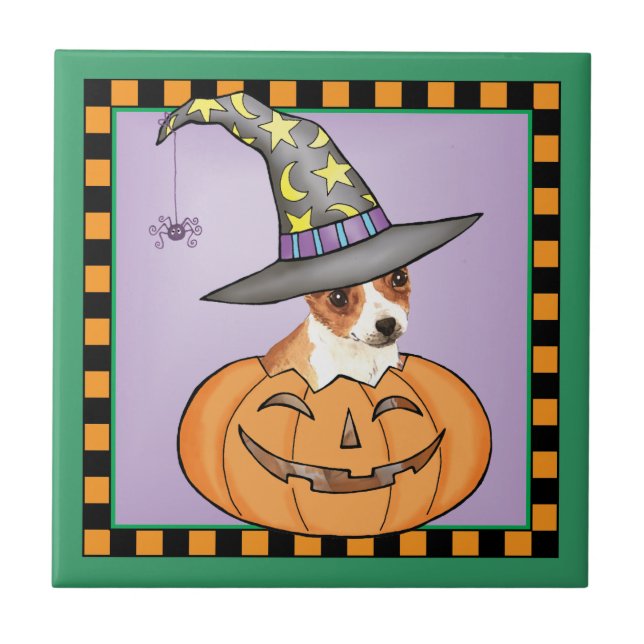 Chihuahua Halloween Fliese (Vorderseite)
