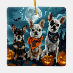 Chihuahua Halloween Gruselig Keramikornament