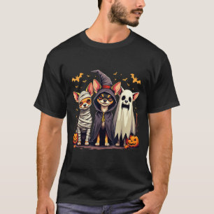Chihuahua Halloween-Kostüm Mumie Hexe Geist Hund T-Shirt