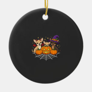 Chihuahua Halloween Kürbis Hexe Hund Design Keramik Ornament