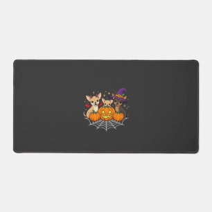Chihuahua Halloween Kürbis Hexe Hund Design Schreibtischunterlage