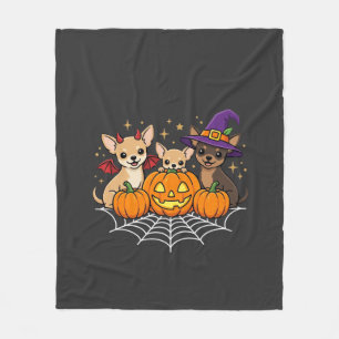 Chihuahua Halloween-Kürbis-Hexen-Hund-Design Fleecedecke