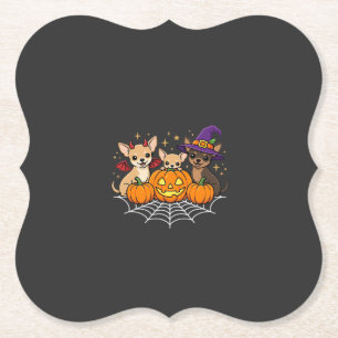 Chihuahua Halloween-Kürbis-Hexen-Hund-Design Untersetzer