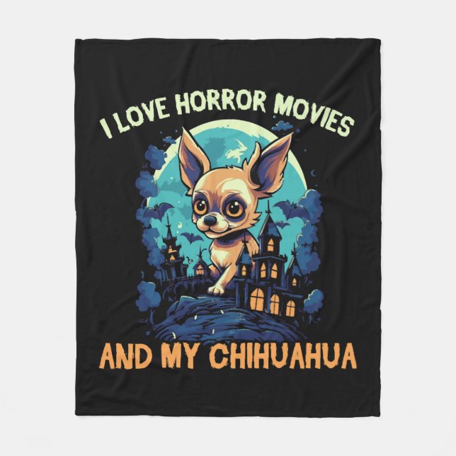 Chihuahua Halloween Puppy Trick oder Treat Dog Lov Fleecedecke (Vorderseite)