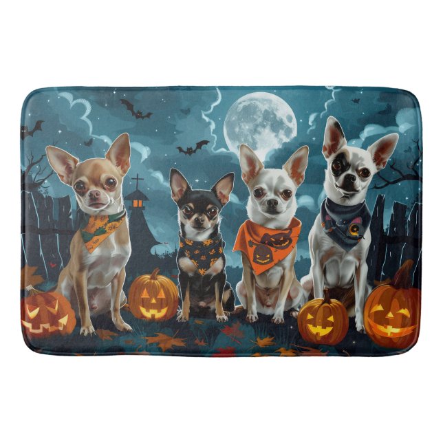 Chihuahua Halloween Spooky Badematte (Vorderseite)