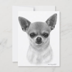 Chihuahua Handgemalt Artwork Pet Portrait Postkarte