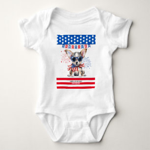 Chihuahua Happy 4th July America Patriotic USA Baby Strampler